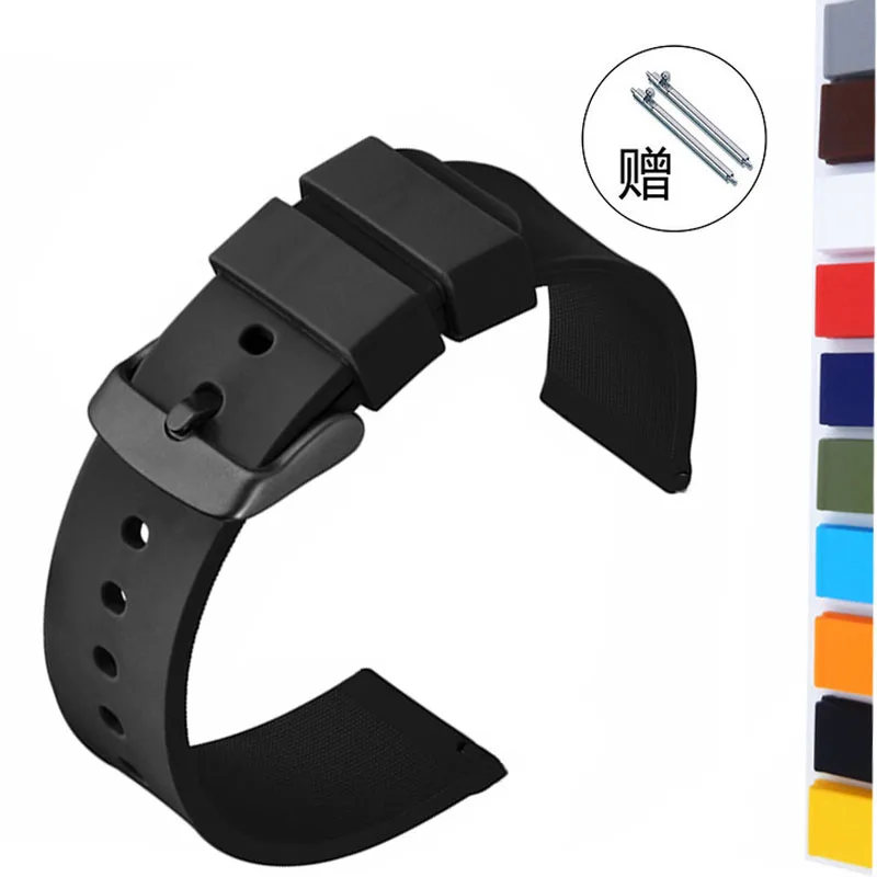 

Quick Release Watchband 14 18 20 22 24mm Silicone Sport Watch Strap Men Women Replecement Band Rubber Bracelet Stainless Buckle