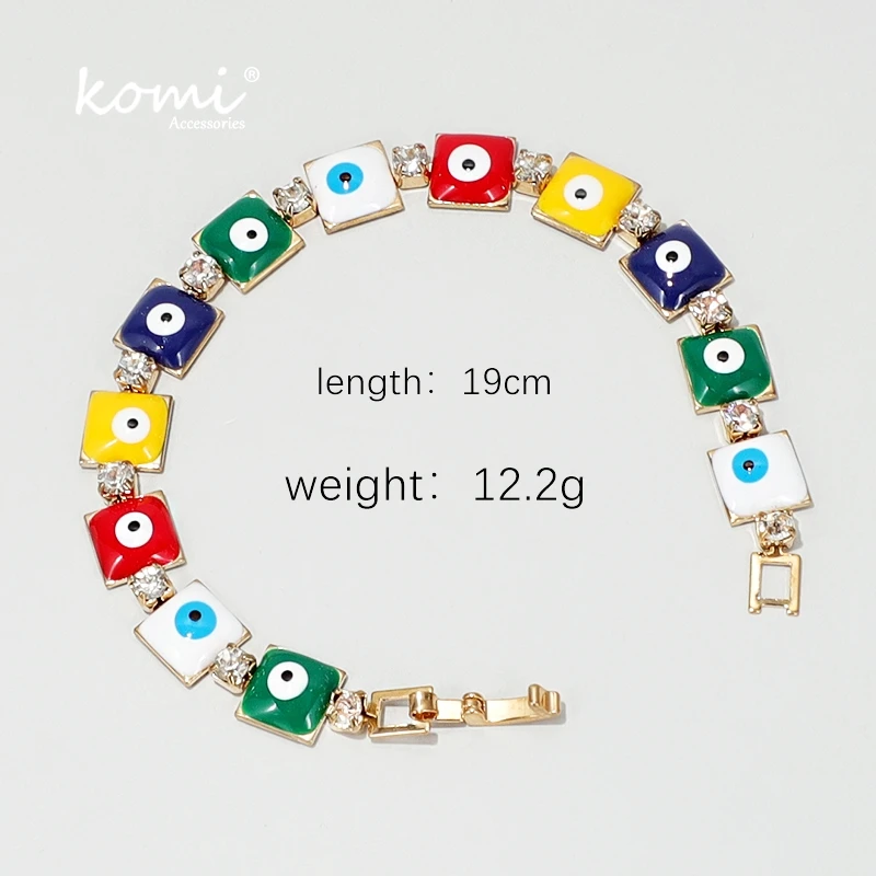 Коми Бохо модные глаза сглаза браслет Красочные капли Стразы Кристалл Сплав