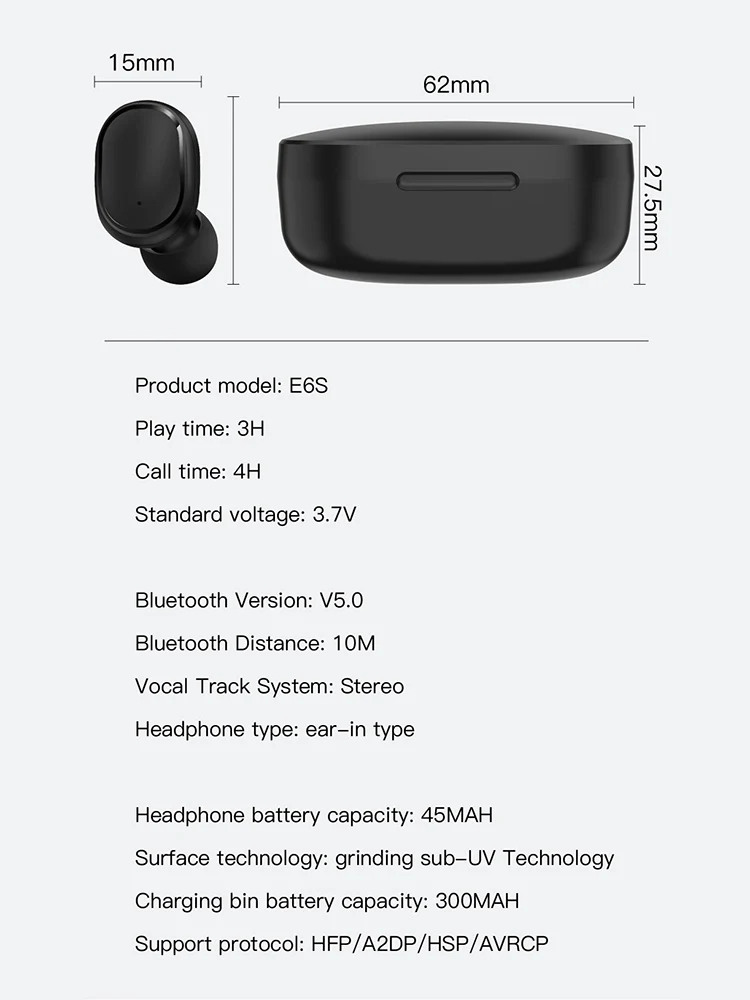 

Bluetooth earphones wireless sport headset TWS BT5.0 With Microphone hadsfree music Earbuds for android for iphone for xiaomi