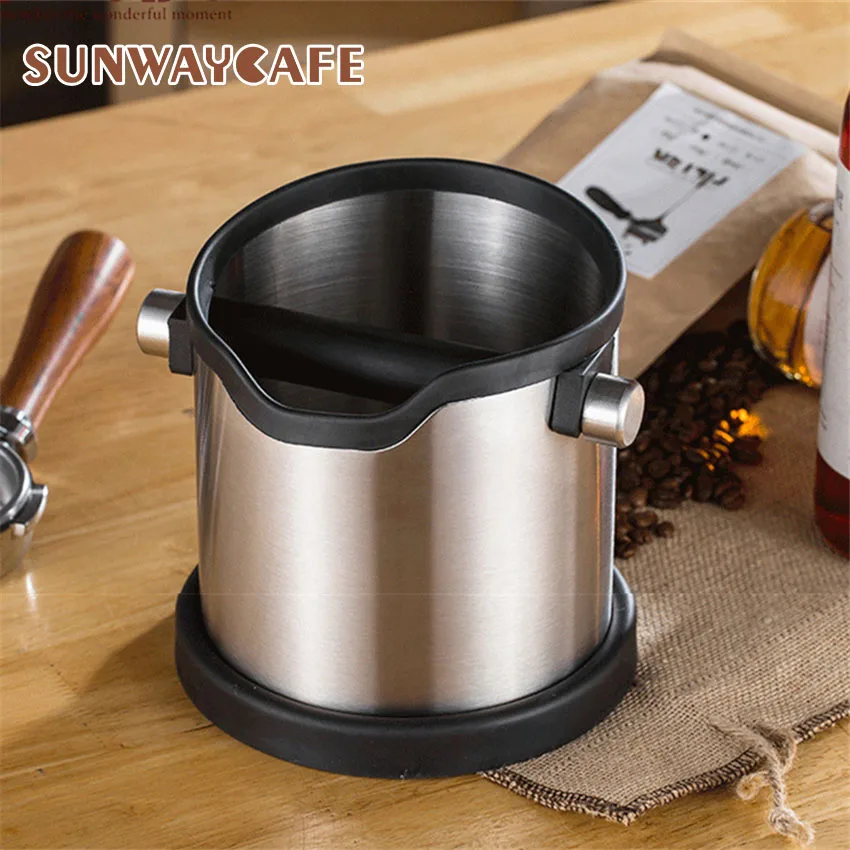 Противоскользящий ящик для эспрессо из нержавеющей стали мусорный помола кофе