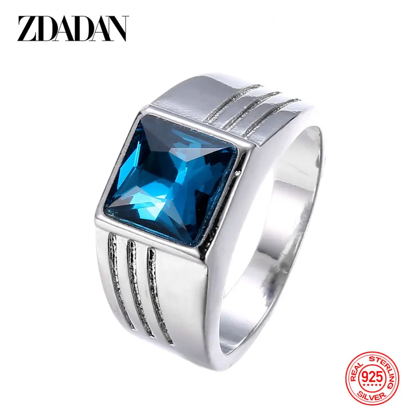 Женское кольцо из серебра 925 пробы с сапфировым стеклом | Украшения и аксессуары