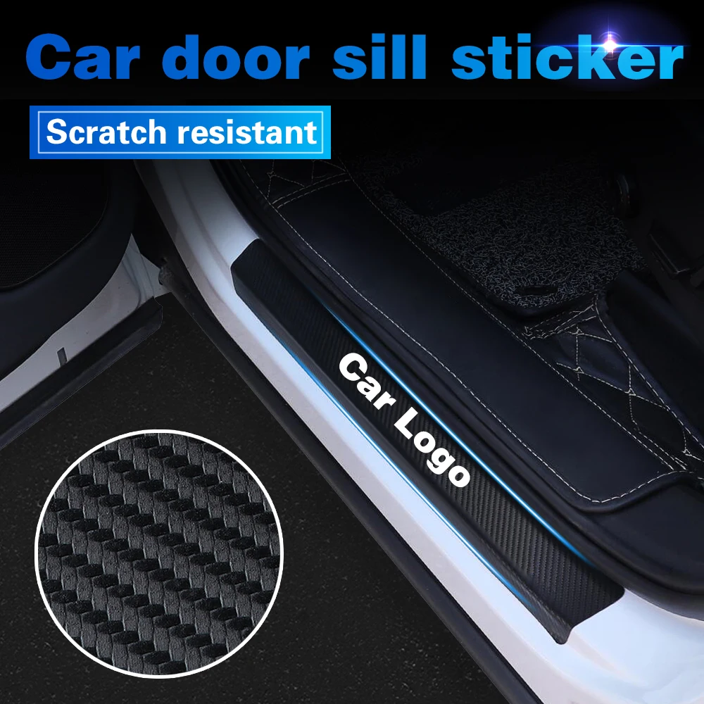 

4 Pcs 3D Carbon Fiber Car Door Sill Stickers For Land-Rover Defender 110 90 Freelander Discovery Range Rover LR Auto Accessories