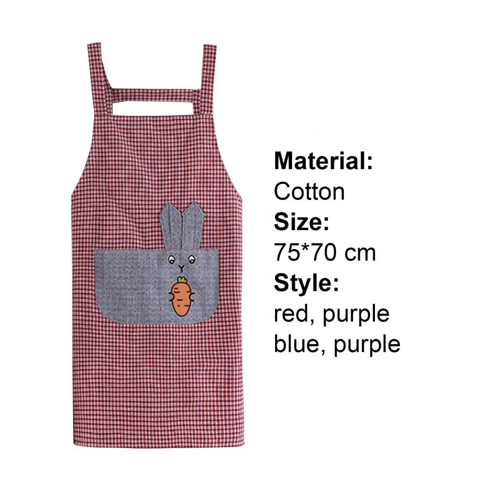 

Apron Skin-friendly Fadeless Cute Pattern Stain Resistant Cooking Bib for Dishwashing