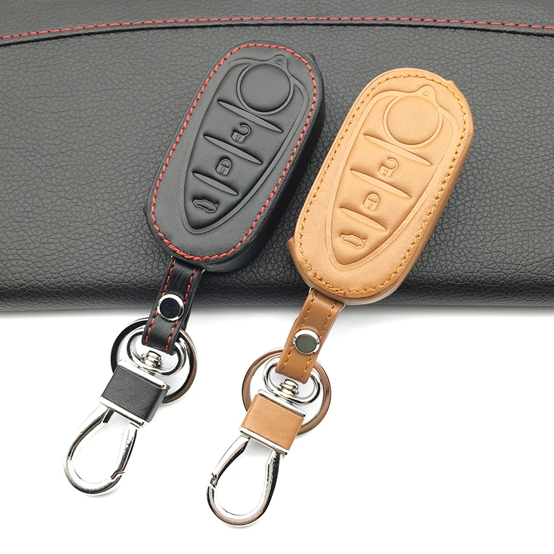 Высокое качество 100% натуральная кожа чехол для автомобильного ключа кожаный Alfa