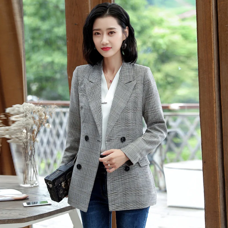 

Womens Blazers Business Suit British Style In The Long Version of The Suit Jacket Woman Korean Version of The Suit Woman