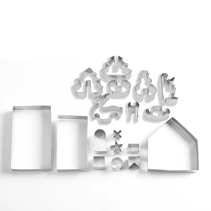 

Christmas Cookie Cutters Mold Stainless Steel Handmade House Candy Cake Decoration Baking Tools Kitchen Accessories