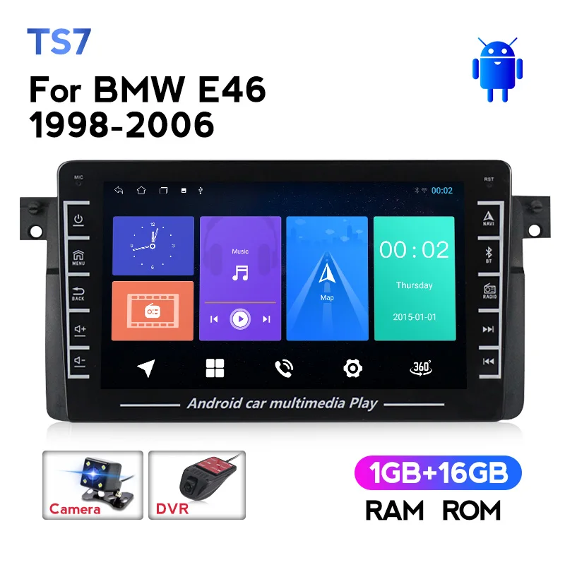 IPS 1280*720 Android DSP 4G LTE 2Din радио автомобильный DVD плеер для BMW E46 318 325 320 1998-2006 с Navi WIFI BT MIC |