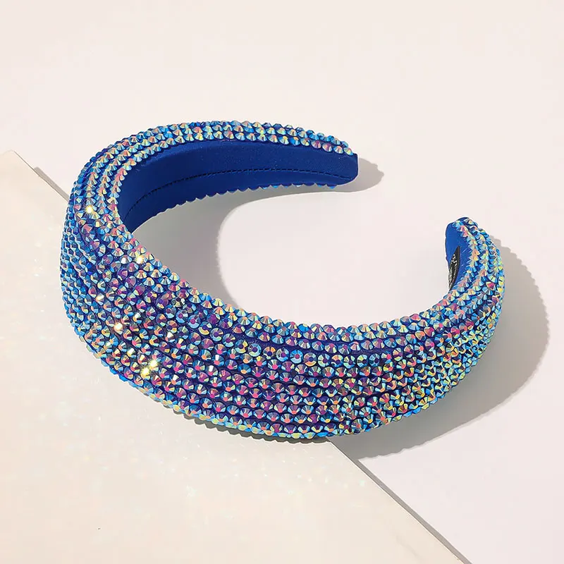 

Luxury Shiny Rhinestone Headband Crystal Head Hoop Wide-Brimmed Headband Full Sponge Point Diamond Hair Hoop new Hair Accessorie