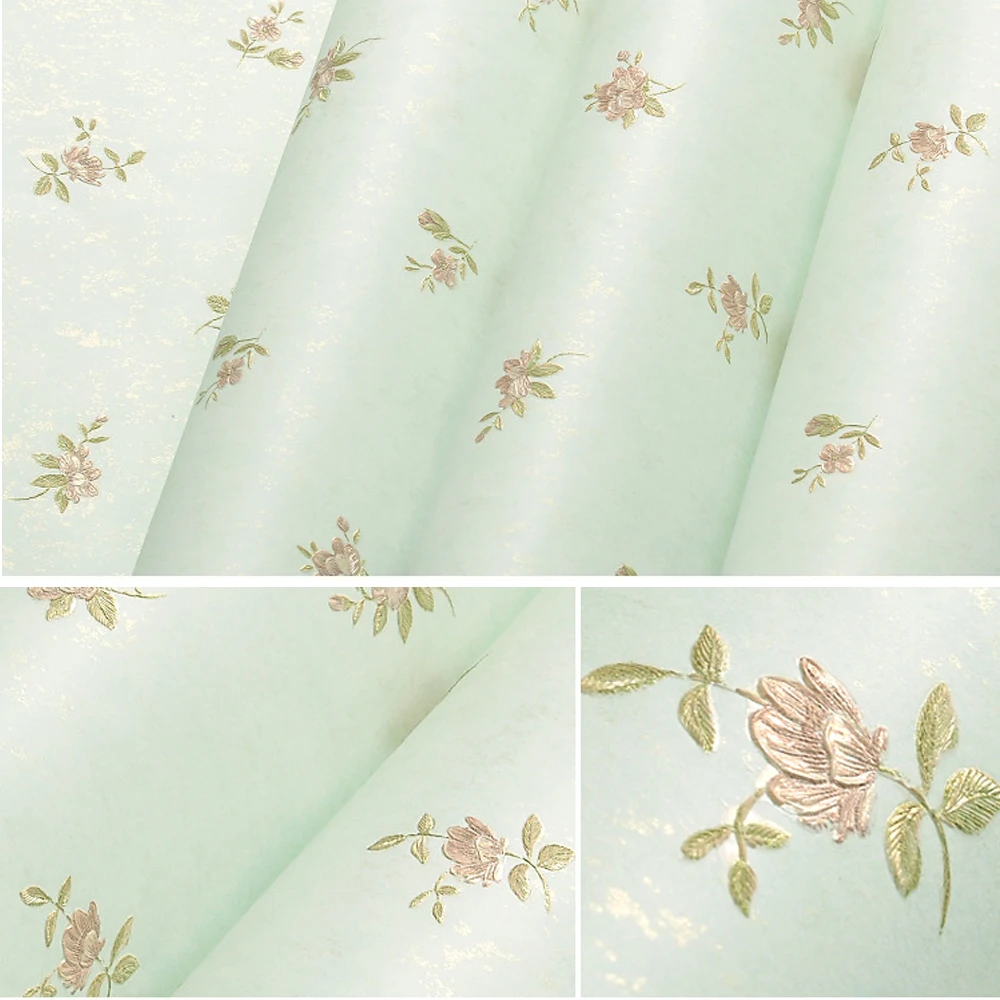 Q QIHANG Modern Garden Fine Crushed Flowers Warm Bedroom Living Room Non-woven Wallpaper 0.53m*10m=5.3m2 | Обустройство дома
