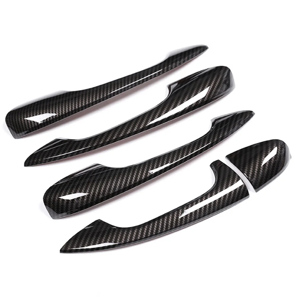 Carbon Fiber Для Mercedes Benz E C GLC Class W213 W205 X253- углеродное волокно автомобильные наклейки аксессуары внешняя дверная ручка Накладка - Название цвета: Carbon Fiber
