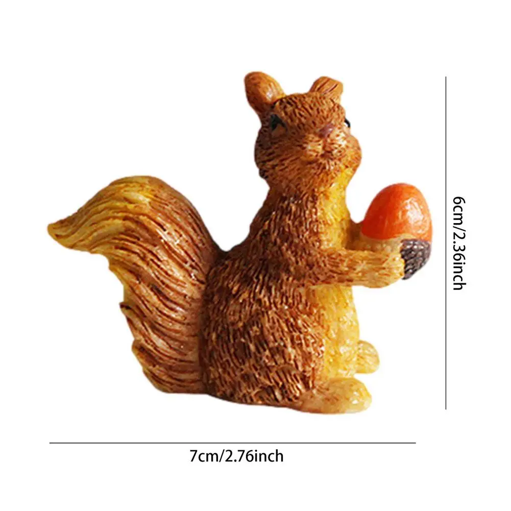 

Squirrel Statues Sculpture Simulation Resin Lovely Squirrel Animal Model Figurines Home Fairy Garden Decoration Miniature