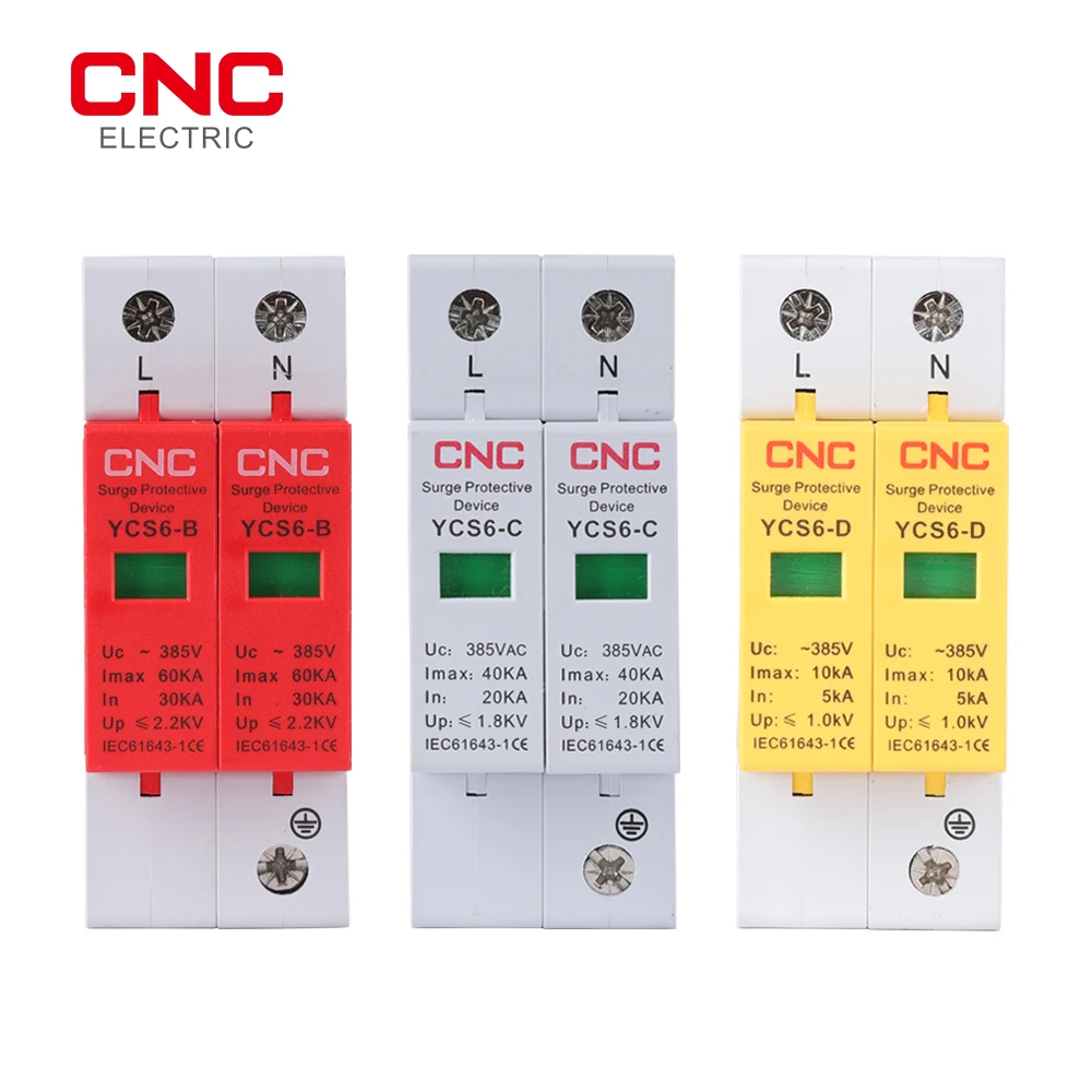 

CNC YCS6 Series AC SPD 2P 385V House Surge Protector protection Protective Low-voltage Arrester Device