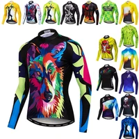 weimostar wolf cycling jersey long sleeve mens mountain bicycle clothing autumn road mtb bike jersey top quick dry cycling wear