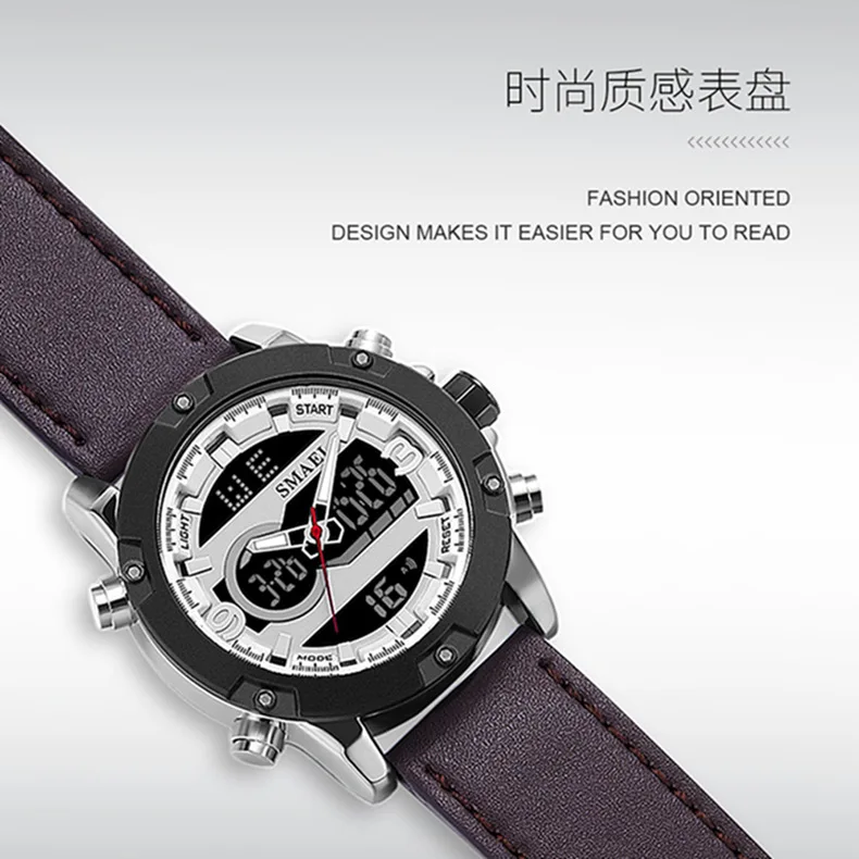 

New Watch Street Outdoor Sports Multi-Function Electronic Watch Men's Waterproof Leather