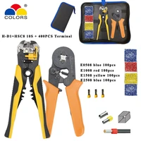 hsc8 10s crimping pliers 0 25 10mm2 23 7awg tube type needle terminal box set mini pressure wire tools kit