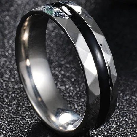 6MM BlackLine Silver MeMolissa мужское кольцо пожарного из нержавеющей стали, тонкое кольцо с голубой линией, высокое качество, кольца с красной линией, Прямая поставка - Цвет основного камня: 6MM BlackLine Silver