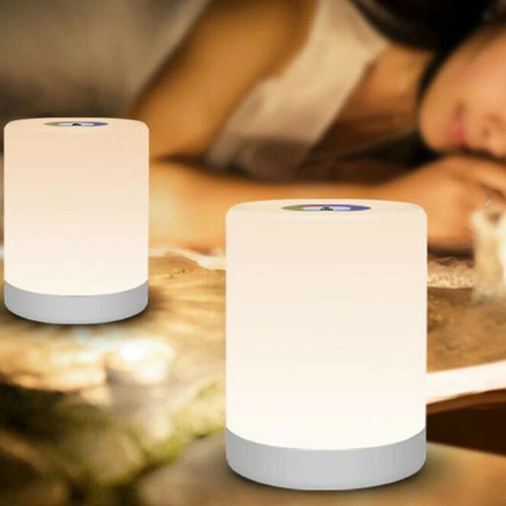 Dimmable LED Touch Night Light Rechargeable Smart Dimmer Bedside Table USB RGB Lamp for Kids Baby Bedroom | Лампы и освещение