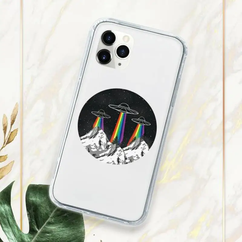 

Fantastic Alien space universe space Phone Case Transparent for iPhone 11 12 mini pro XS MAX 7 8 6 6S Plus X 5S SE 2020 XR