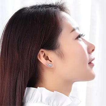 

Silver Wing Earrings Ear Row 2020 New Trend Angel Wing One Piece Earrings No Ear Hole Ear Clip Earrings Jed468 Stud Earrings