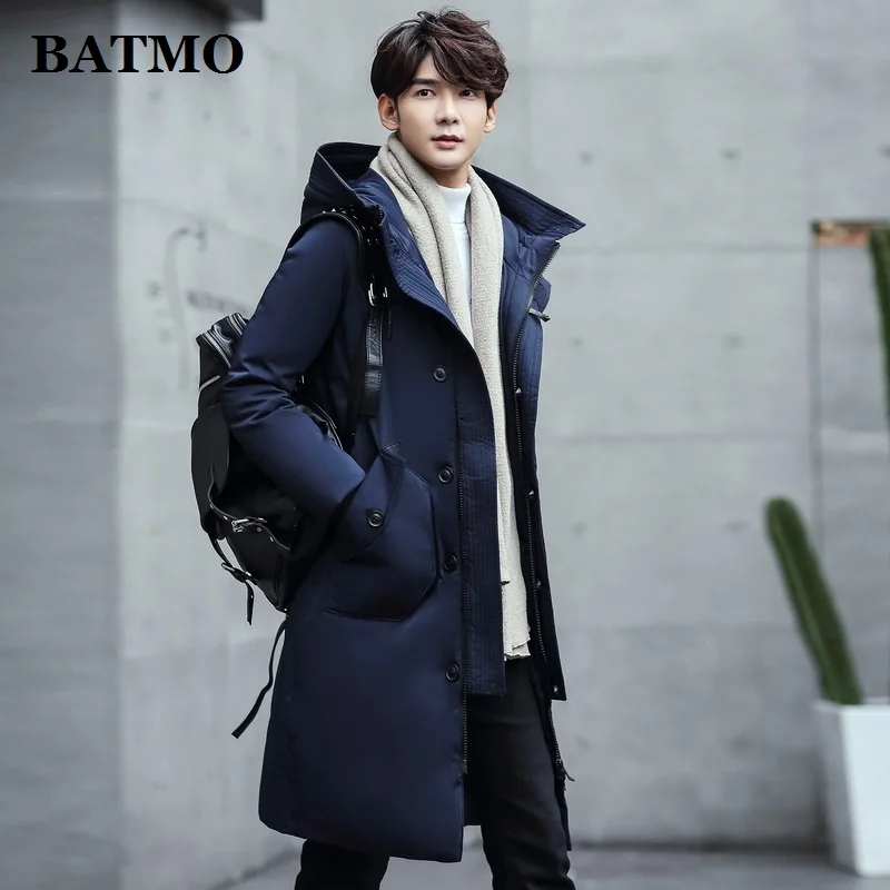 BATMO 2019 Новое поступление Зима Высокое качество 80% белый утиный пух с капюшоном