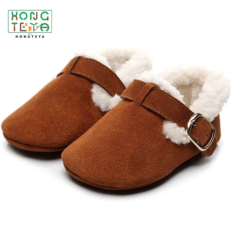 Замшевые мокасины для новорожденных натуральная кожа мягкая подошва теплая