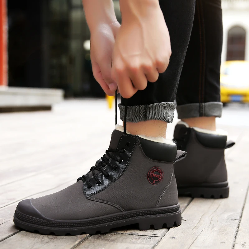 

hot snow botas Mens on sneakers casuales hombre cuero sport boot for Shoes causal sneaker fashion sports sapatos para canvas de