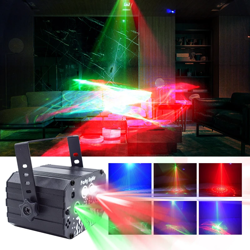 Миниатюрный сценический RGB светильник с голосовым управлением для дискотеки