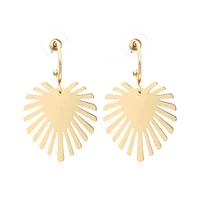 gold filled monstera leaf earrings for women boutique jewelry free shipping