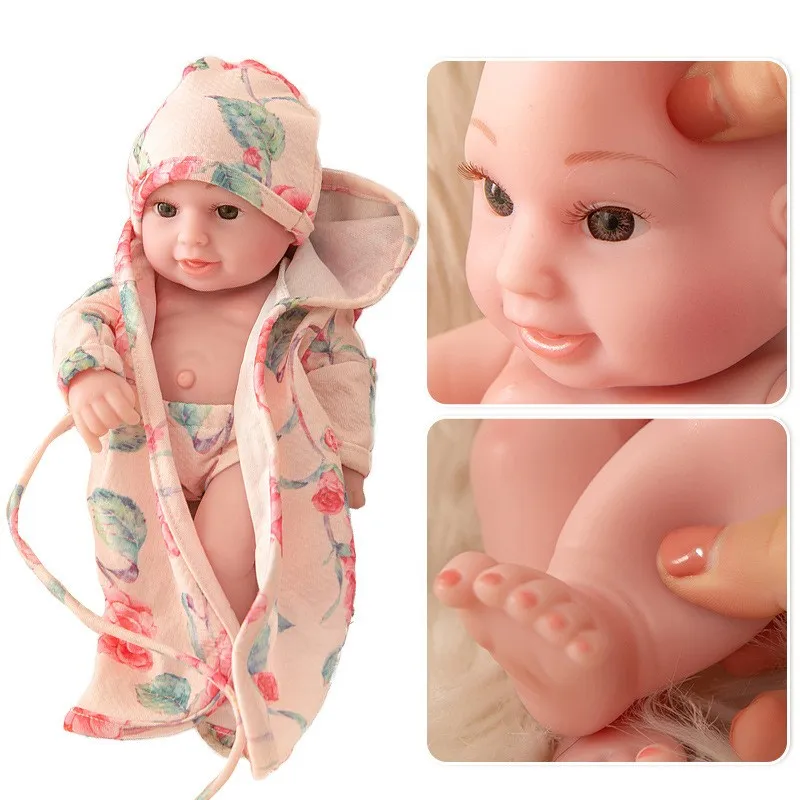 10 дюймов Новорожденный Bebe Reborn Miniatura Baby Doll девочка тело Мягкая Реалистичная кукла