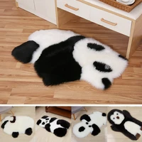 panda koala cartoon pattern rug long plush animal shape carpet artificial fluffy mat for bedroom living room sofa