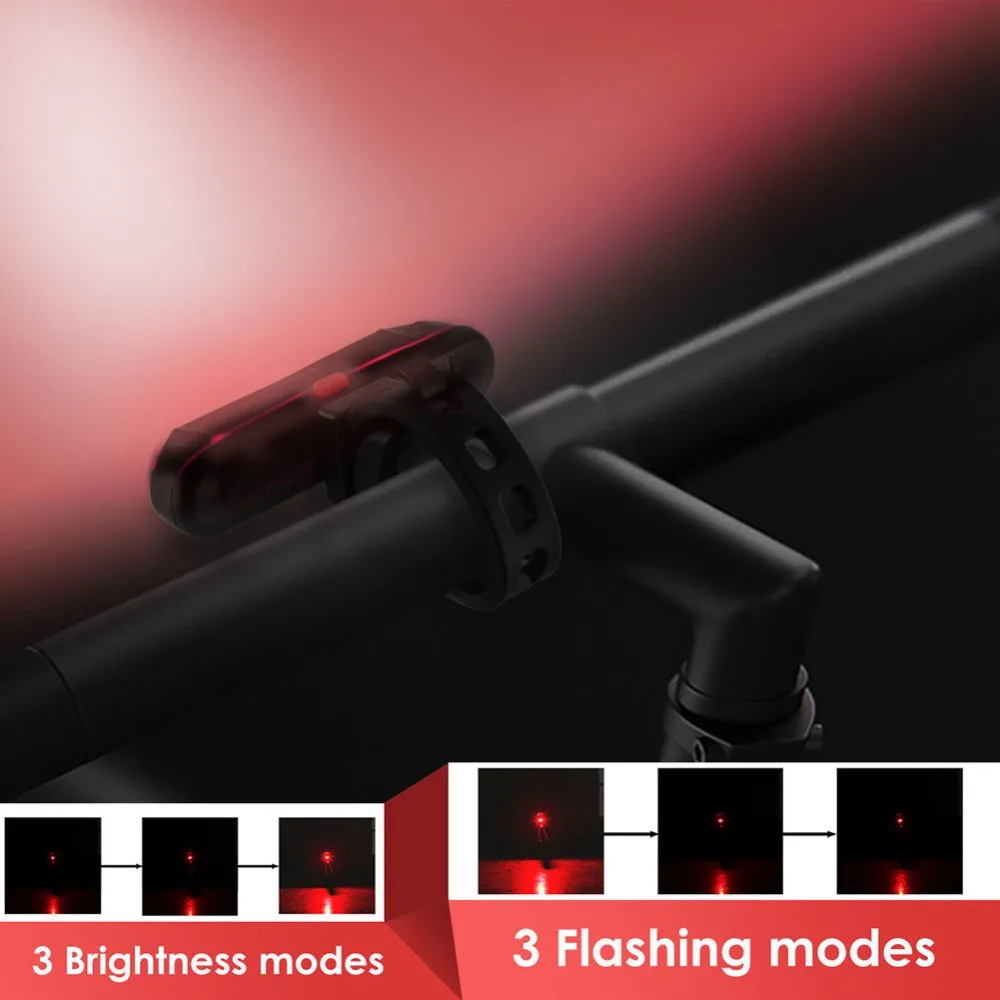 USB Перезаряжаемые светодиодный велосипедный Безопасность Предупреждение лампа