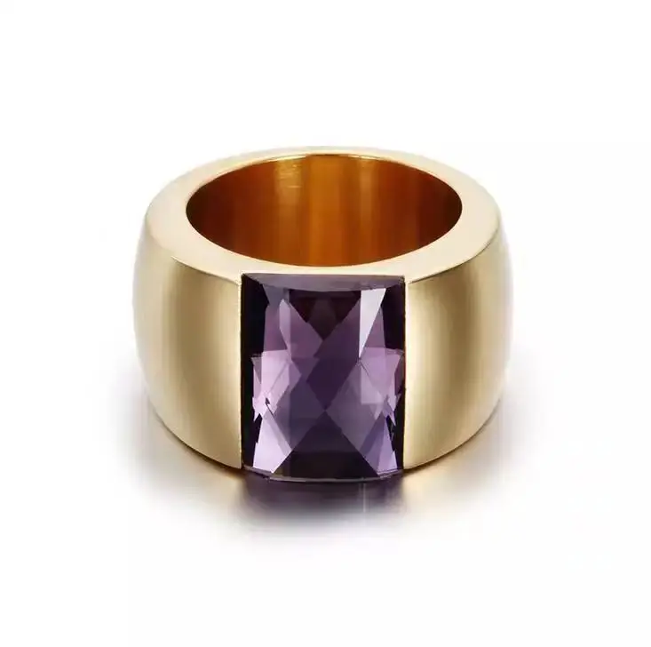 Женское кольцо из нержавеющей стали с австрийским кристаллом белое синее черное