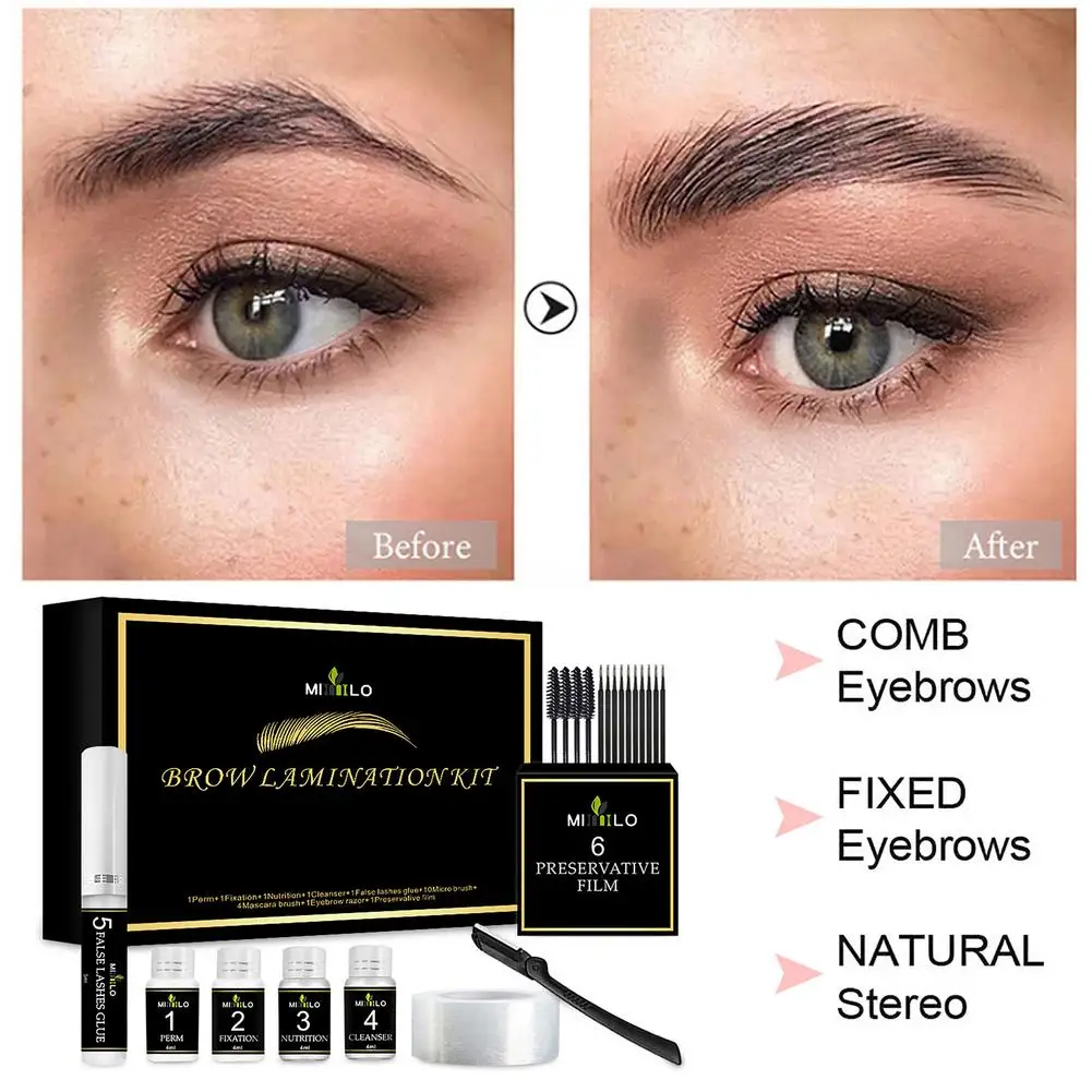 

2 in 1 Eyelash Eyebrow Lifting Set Waterproof Mild Makup Tools Eyebrow Lamination Kit Styling Perming Setting