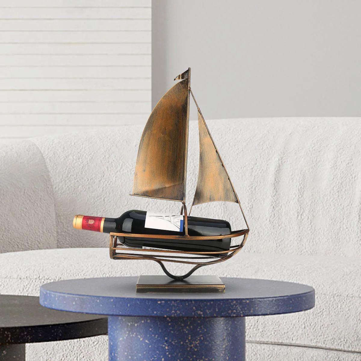 

Sailing Wine Bottle Holder Iron Art European Creative Wine Rack Bottle Storage Holder home decoration accessories Gift