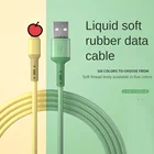 Быстрого обмена данными и зарядки USB провод шнур из жидкого силикона кабель 11.52M USB кабель для передачи данных для IPhone 12 11 Pro Max X XR XS 8, 7, 6, 6s, 5 5s