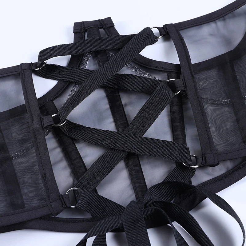 

Corset Underbust Women Gothic Corset Top Curve Shaper Modeling Strap Slimming Waist Belt Chain Lace Corsets Bustiers
