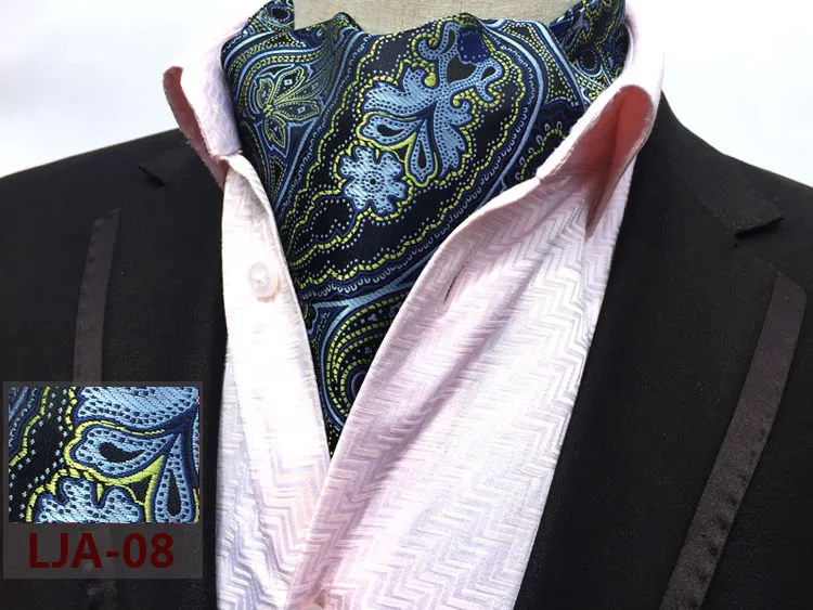 

Прямая поставка, модный мужской галстук Ascot Blue Paisley
