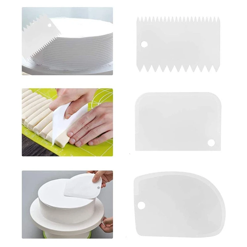 

9Pcs Cake Scraper Set Cake Edge Scraper with Adjustable Butter Smoother Cream Scraper Tool Cake Decorating Comb