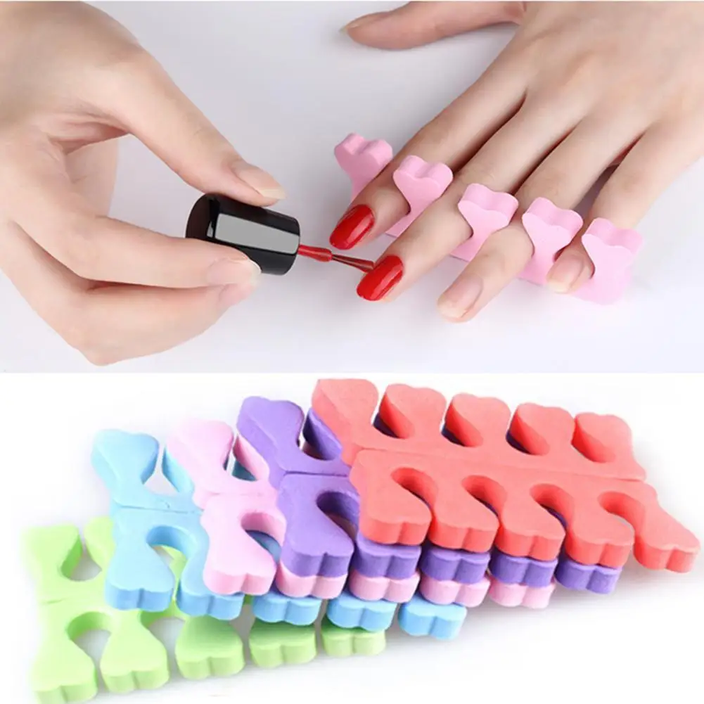 

2pcs Nail Art Toes Separators Fingers Random Color Soft Sponge UV Gel Polish Beauty Manicure Pedicure Tools