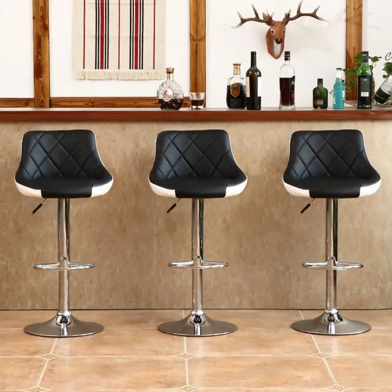 

2 Pcs PU Leather Bar Chair Modern European Americal Bar Stool Lifting Rotating High Pedal Dining Chair Leisure Coffee Chairs