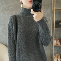 thicker warm turtleneck sweaters 100 pure wool knitted jumpers winter 2021 new arrival knitwears ladies pullovers