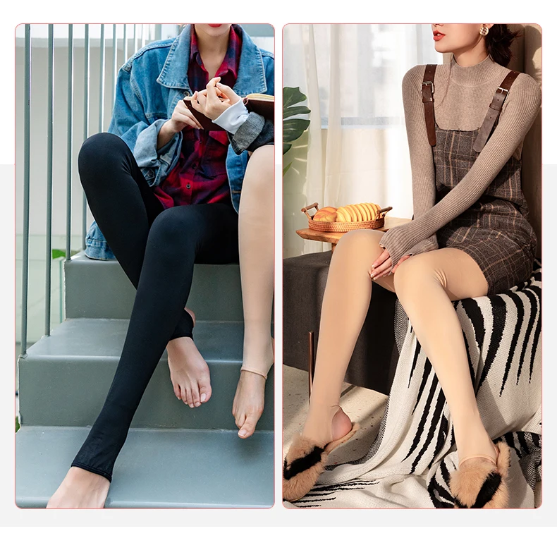 LANGSHA Winter Warm Leggings Women Casual Thicken Velvet Warm Good Elastic Slimming Seamless Leggings Solid Women's Warm Pants