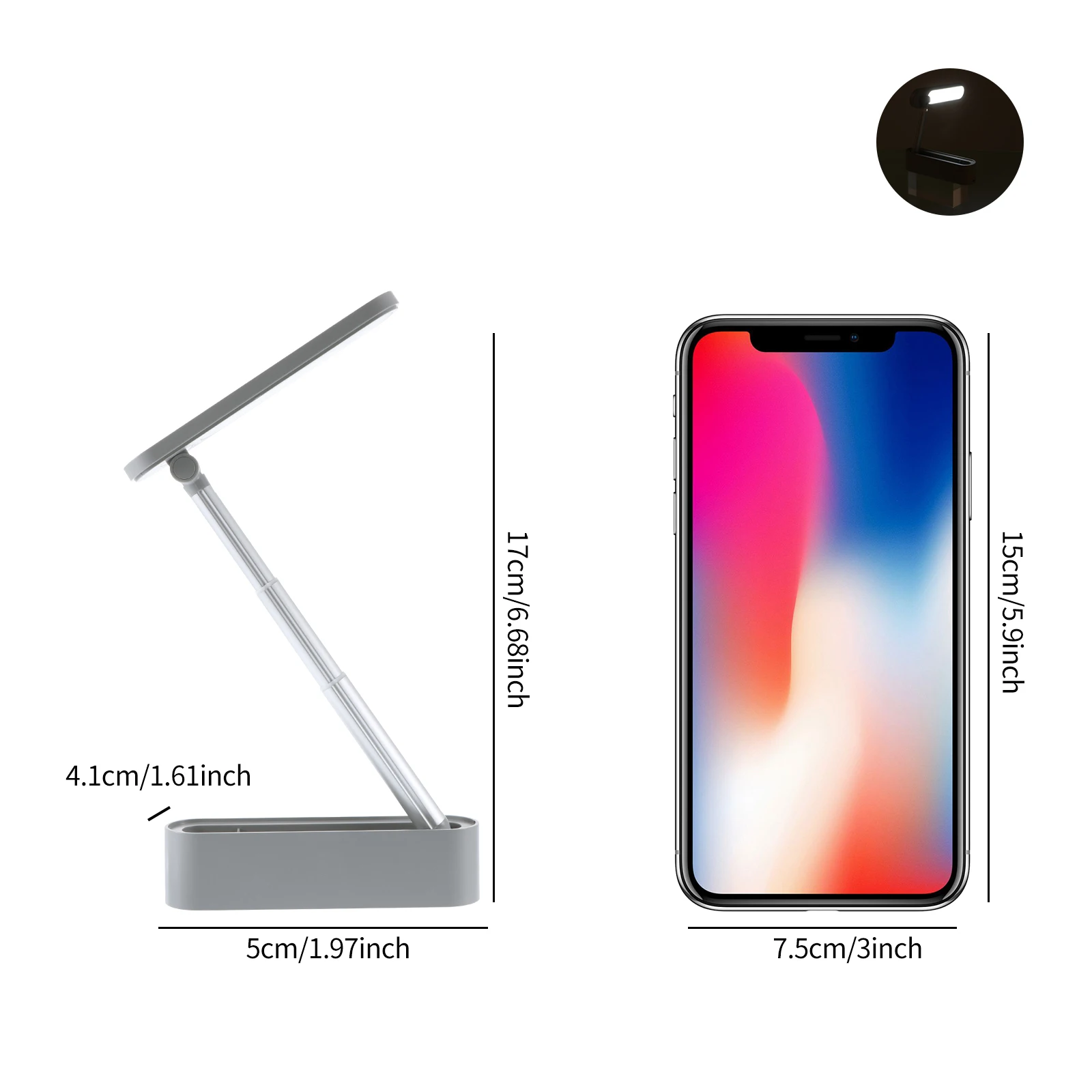 

Portable Touch Control Desk Light LED USB Rechargeable Reading Lamp Telescopic Folding Desktop Light Office Bedroom Table Light