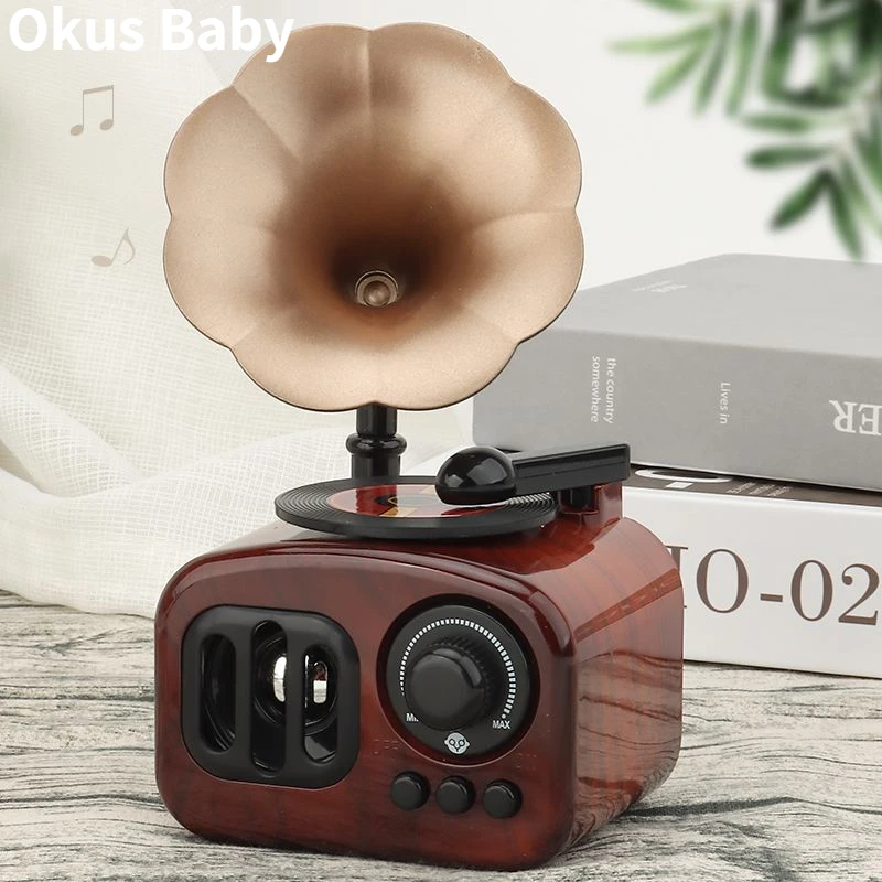 

2021 Brand New Retro Phonograph Music Box Ornaments Creative Gift Eight Sound Box Home Desktop Decoration Gift