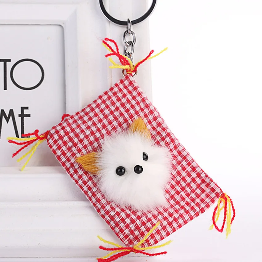 Симпатичный тканевый коврик автомобильный брелок для ключей женщин и мужчин