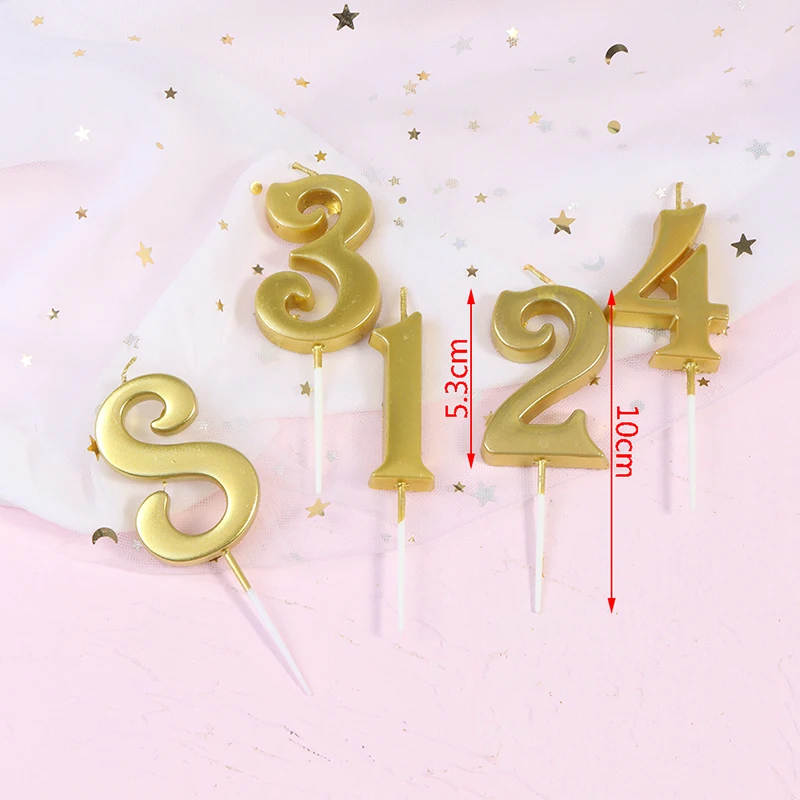 

Gold Number 0-9 Party Candle Cake Decor Glitter Talking Tables Number Candles