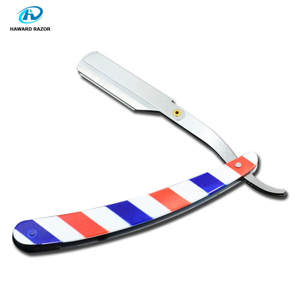 HAWARD Razor Мужская бритва с полосками из нержавеющей стали складная прямая для лица