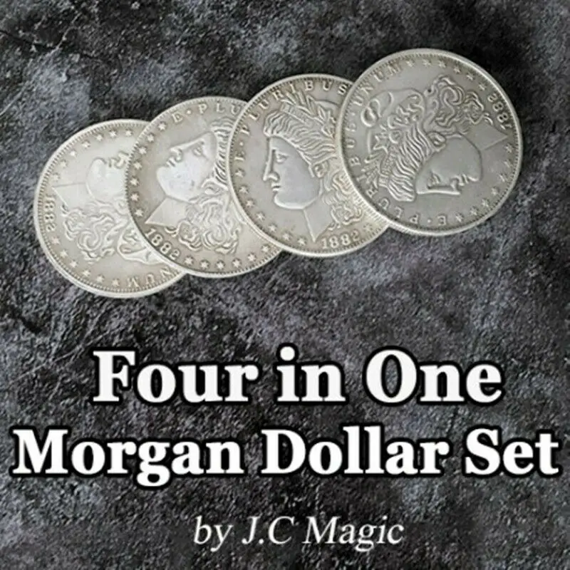

Four in One Morgan Dollar Set Copper by J.C Magic Coin Magic Tricks Illusion Coin Appear/Vanish For Professional Magicians