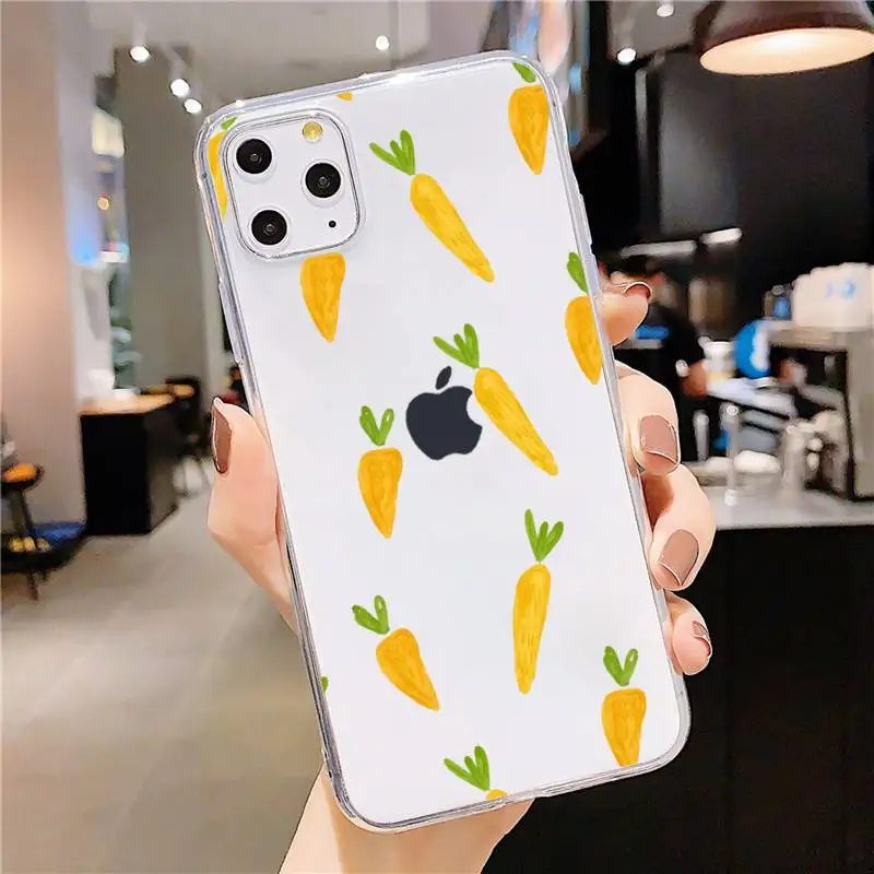 

Cute cartoon carrot fashion design Phone Case Transparent soft For iphone 5 5s 5c se 6 6s 7 8 11 12 plus mini x xs xr pro max