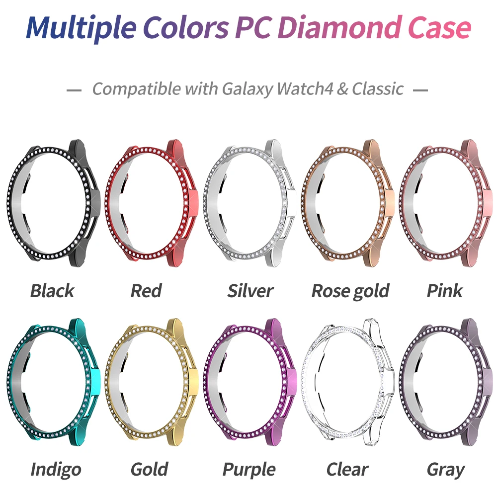 Lightweight Hollow Diamond PC Case for Samsung Galaxy Watch 5 4 Cover 40mm 44mm Watch4 Classic 42mm 46mm Women Protective Bumper